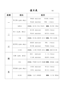 值日生表模板