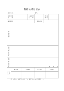 基坑验槽记录表