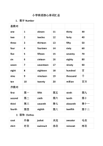 小学英语核心单词汇总