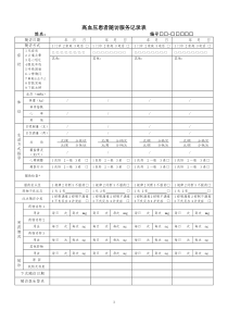 高血压随访记录表