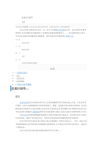 企业计划书（DOC6页）