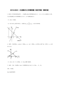 北师大版八年级上册一次函数与几何解答题-培优专题(解析版)