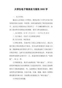 大学生电子商务实习报告3000字