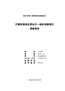 巴黎欧莱雅市场调查报告