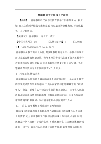 青年教师专业化成长论文