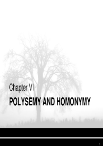 英语词汇学chapter6-Polysemy-and-Hyponymy