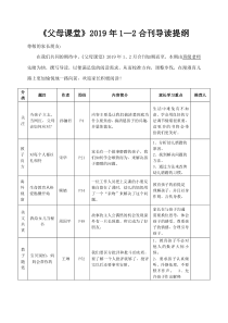 2019年1、2月合订版《父母课堂》导读