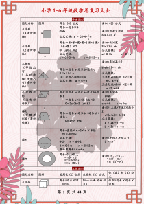 小学1-6年级数学总复习大全