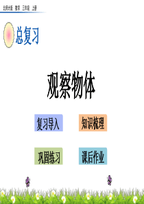 北师大版三年级数学上册总复习《观察物体》课件