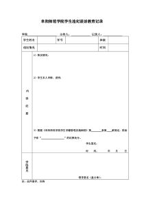 学生违纪谈话教育记录