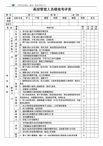 高层管理绩效考核表