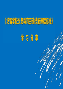 《培智学校劳动技能课标解读》课件