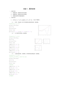 Matlab实验7-图形绘制