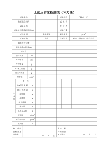 环刀试验记录表格