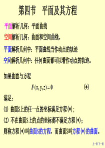 大学课件 高等数学 下学期 6-4(平面的方程)