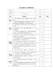 幼儿园音乐公开课评价表