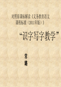 识字写字新课标解读