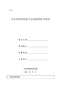 北京市职业院校专业创新团队申报表