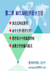 MATLAB程序设计方法