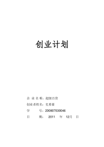 创业计划 (1)