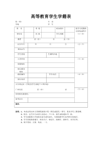 大学学生学籍表