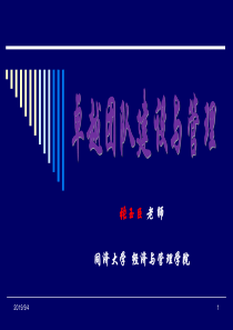 卓越团队建设与管理——张玉臣老师(最新版)