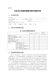 有关自主创新政策实施情况调查(企业问卷)-中国温州——电