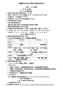 普通高中学业水平考试生物考试知识点(修订版)