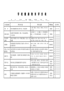 学校健康教育评价表