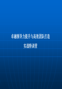 卓越领导力提升与高效团队打造实战训练