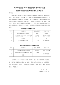 南京邮电大学XXXX年校级优秀教学团队遴选