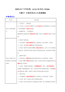 中考卷 中考历史 专题07 近现代资本主义发展潮流（原卷版）