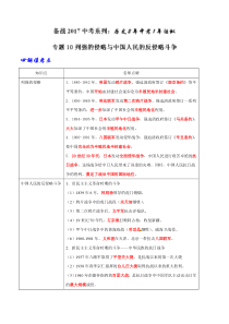 中考卷 中考历史 专题10 列强的侵略与中国人民的反侵略斗争（解析版）