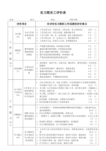 实习期员工评价表