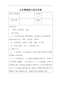 止水钢板技术交底