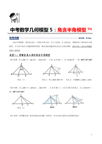 第5讲角含半角模型(解析版)