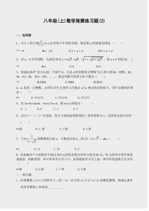 八年级(上)数学竞赛练习题(2)(含答案)