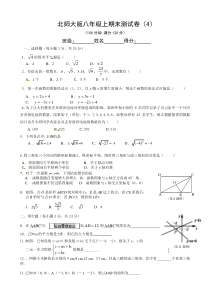 最新北师大版八年级上期末测试卷(4)