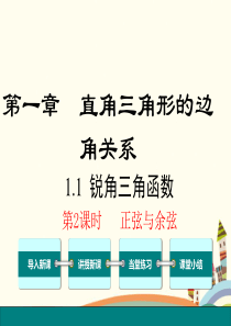 北师大版九年级下册数学《1.1.2正弦与余弦》课件