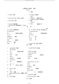 仁爱版七年级英语上册短语汇总