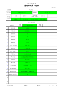 基坑开挖施工记录表