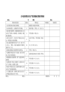 公司总经理安全生产责任制执行情况考核表