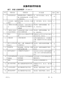 前厅部实操考核评判标准