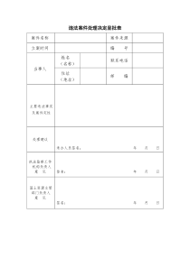 违法案件处理决定呈批表