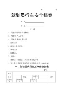 驾驶员安全信息档案表-