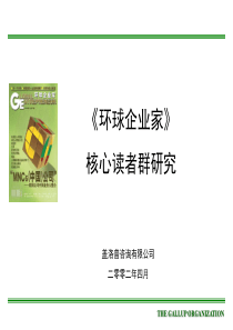 盖洛普公司调查报告-《环球企业家》核心读者群研究