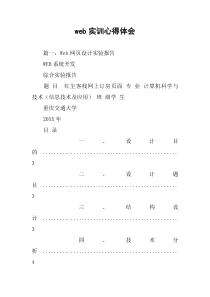 web实训心得体会