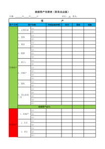 家庭财务报表(财务自由版)