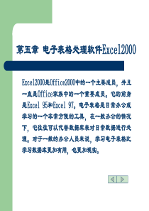 演示电子表格处理软件Excel2000