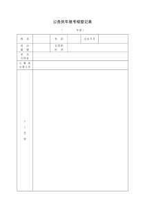 公务员年度考核登记表(模板1)